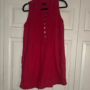Quince Organic Cotton Vibrant Red Sleeveless Tunic